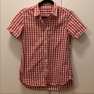 Red Gingham short sleeve shirt